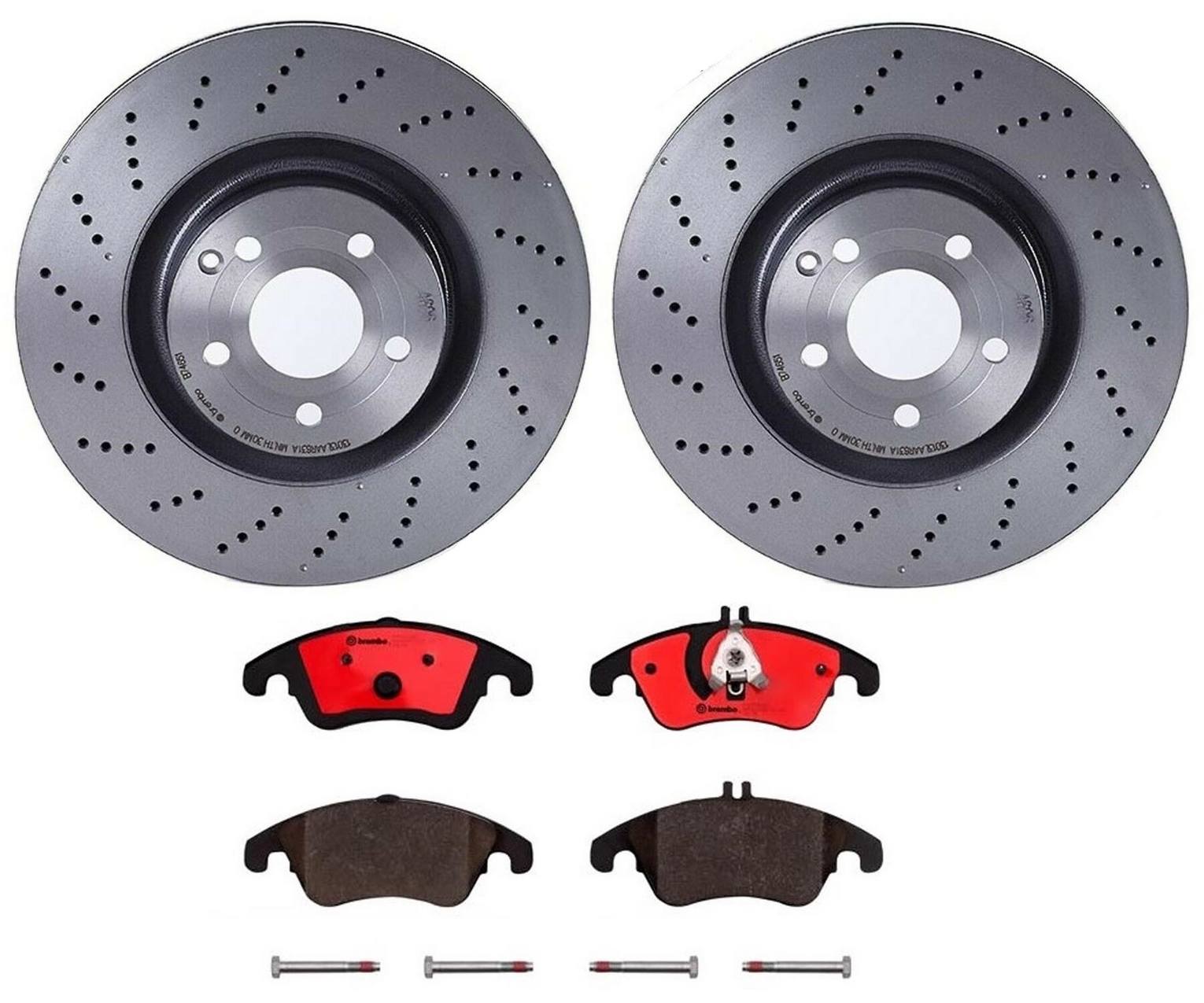 Mercedes Disc Brake Pad and Rotor Kit - Front (344mm) (Ceramic) Brembo