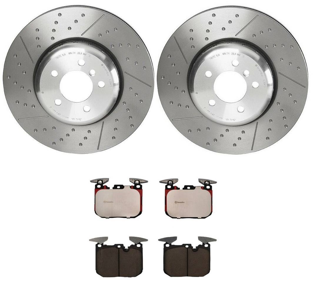 BMW Disc Brake Pad and Rotor Kit - Front (370mm) (Ceramic) Brembo