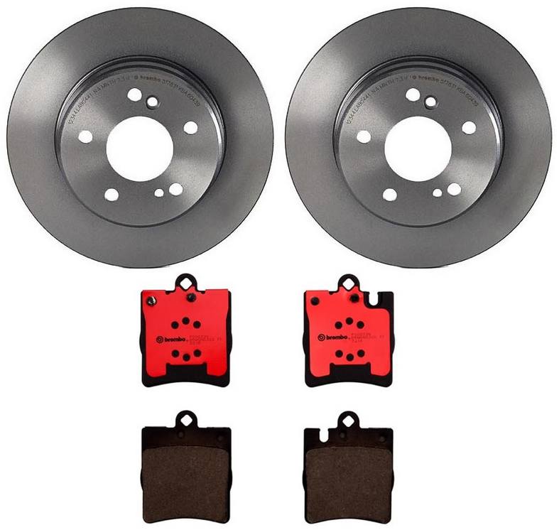 Mercedes Disc Brake Pad and Rotor Kit - Rear (278mm) (Ceramic) Brembo