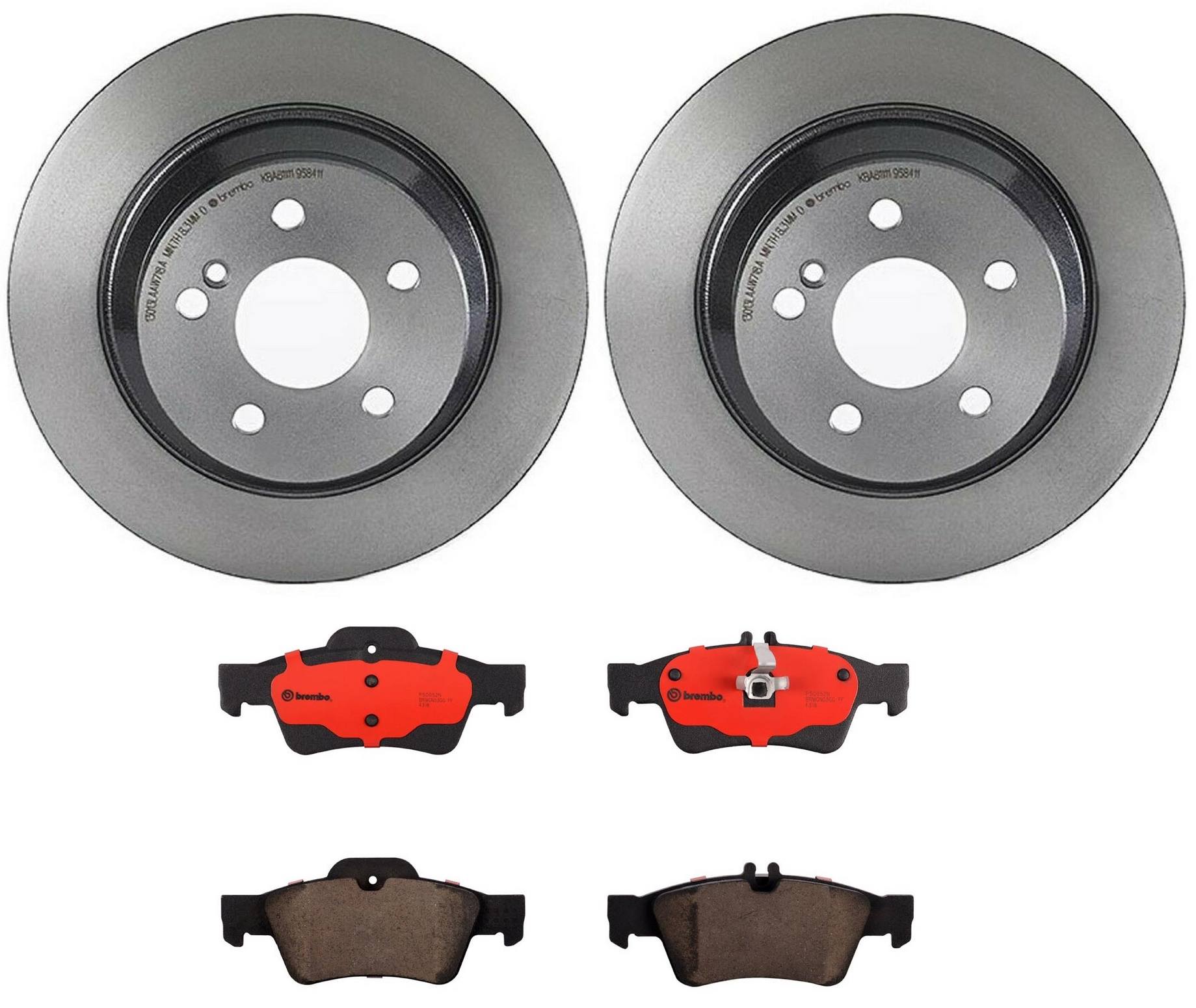 Mercedes Disc Brake Pad and Rotor Kit - Rear (300mm) (Ceramic) Brembo