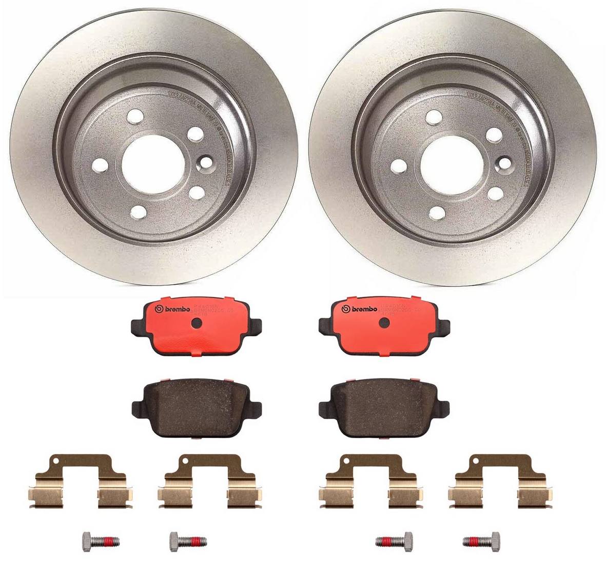 Volvo Disc Brake Pad and Rotor Kit - Rear (302mm) (Ceramic) Brembo