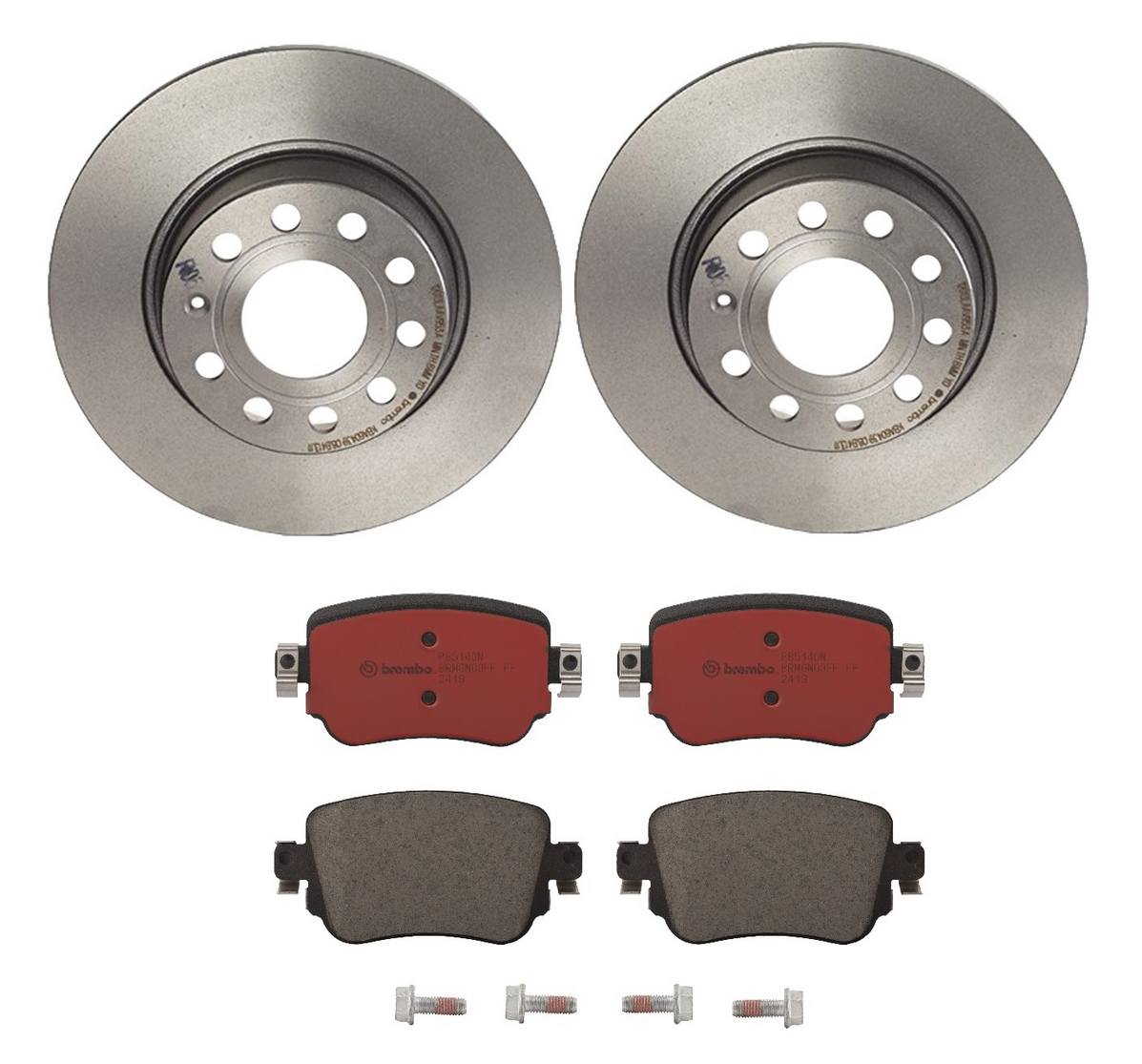 Volkswagen Disc Brake Pad and Rotor Kit - Rear (272mm) (Ceramic) Brembo