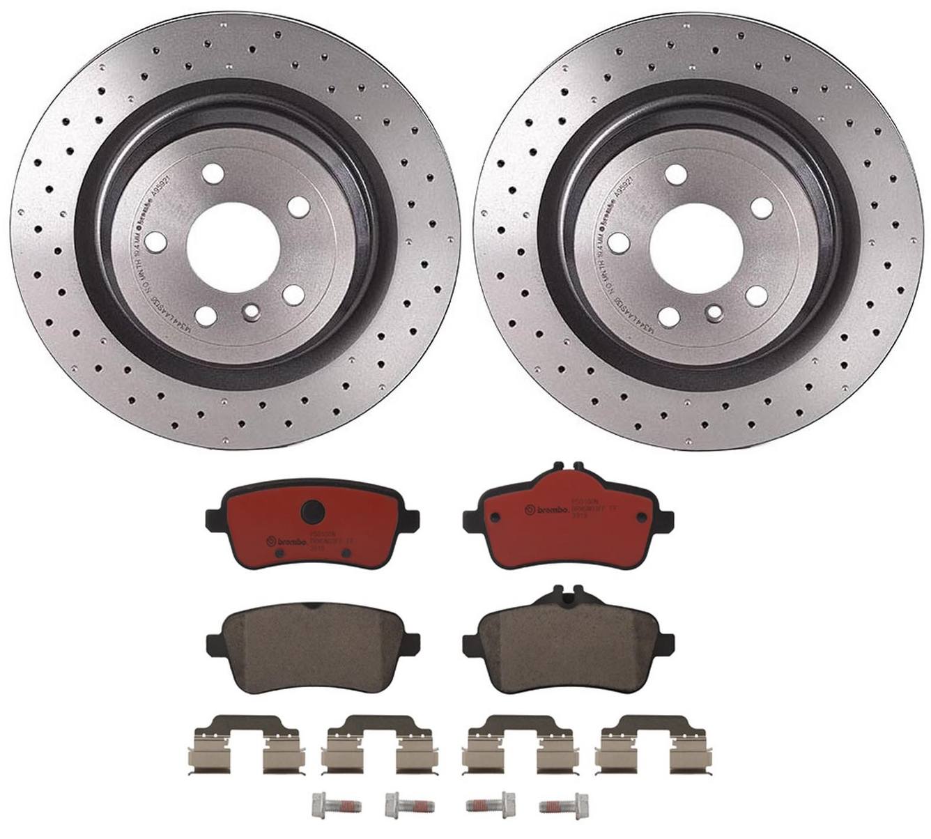 Mercedes Disc Brake Pad and Rotor Kit - Rear (330mm) (Ceramic) Brembo