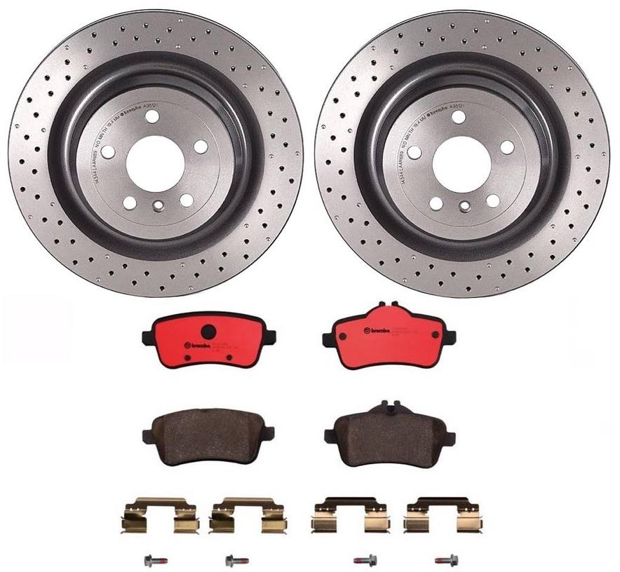 Mercedes Disc Brake Pad and Rotor Kit - Rear (345mm) (Ceramic) Brembo