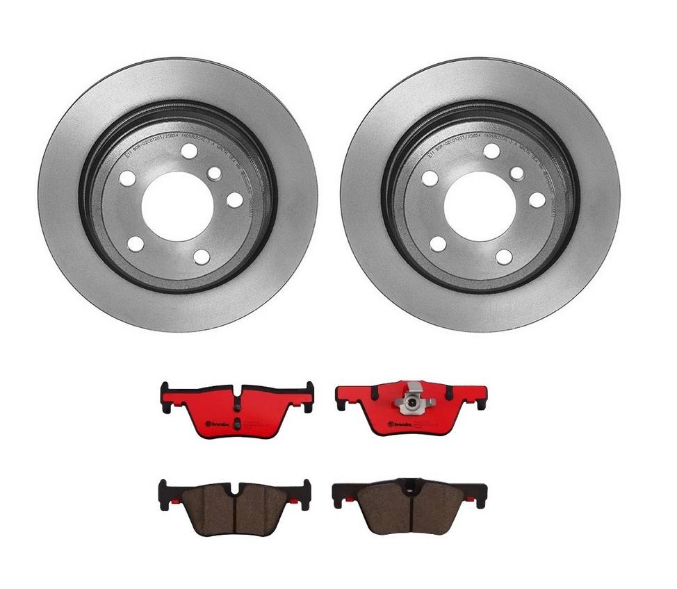 BMW Disc Brake Pad and Rotor Kit - Rear (300mm) (Ceramic) Brembo