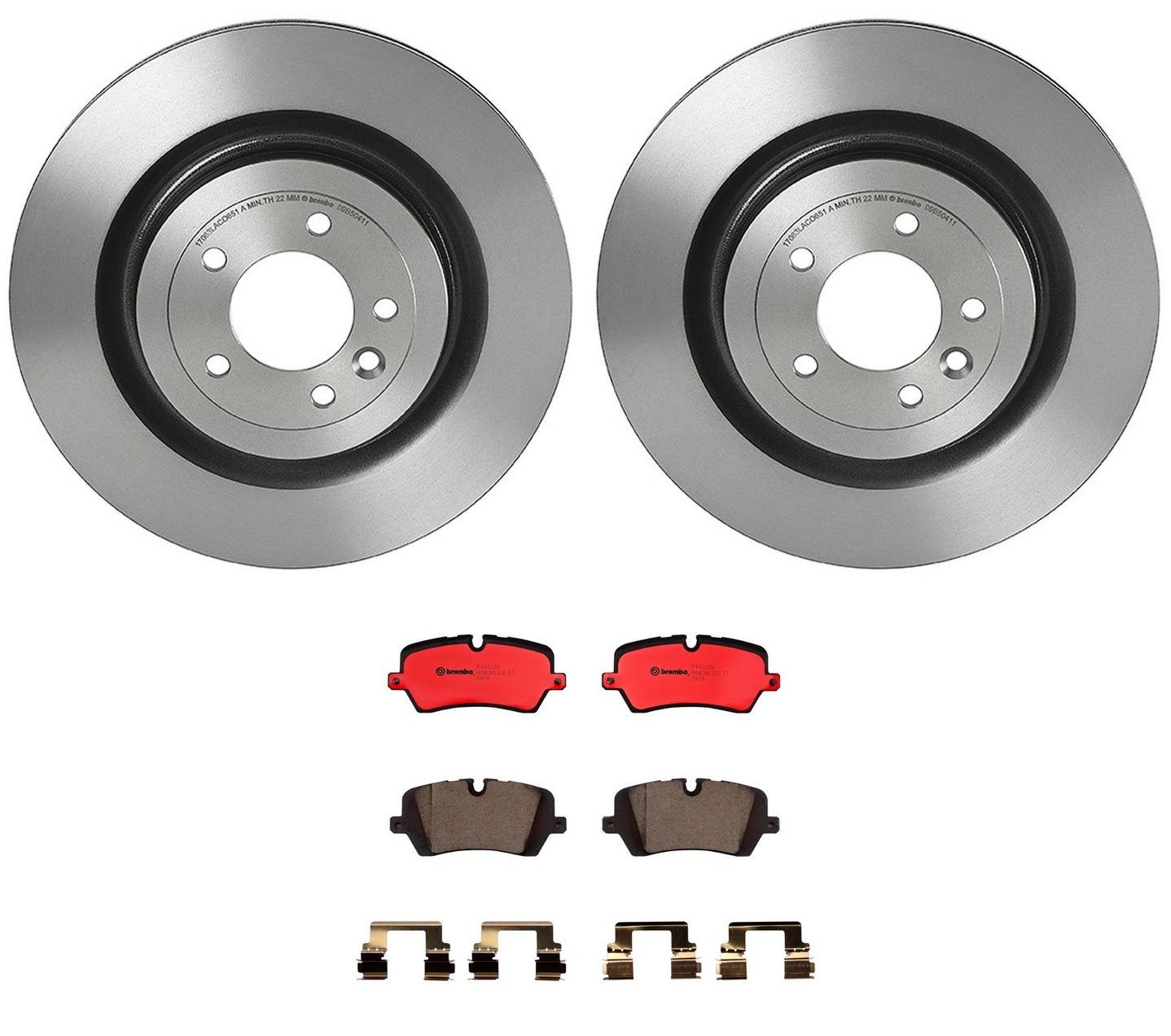 Land Rover Disc Brake Pad and Rotor Kit - Rear (365mm) (Ceramic) Brembo