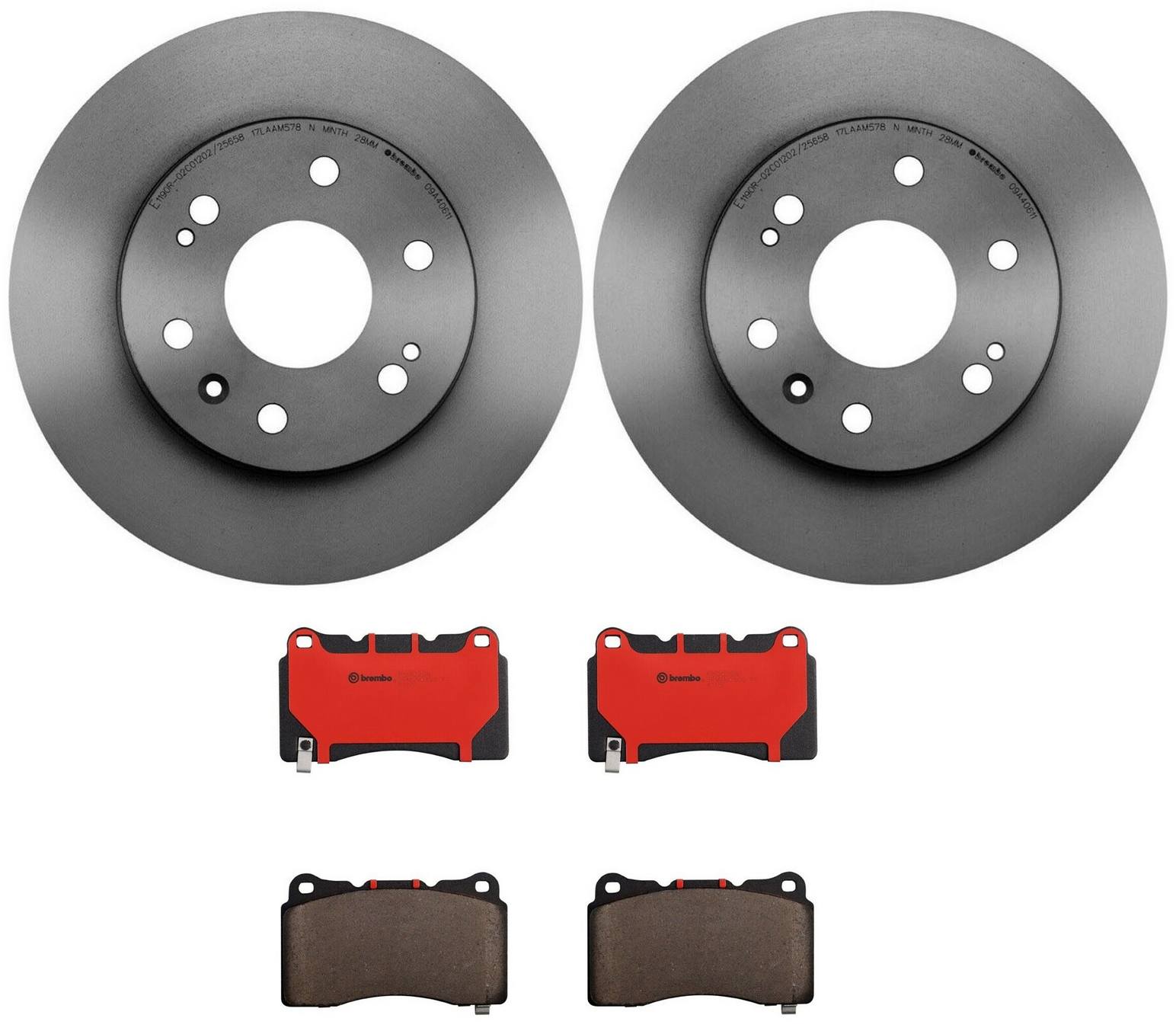 Cadillac Disc Brake Pad and Rotor Kit - Front (330mm) (Ceramic) Brembo