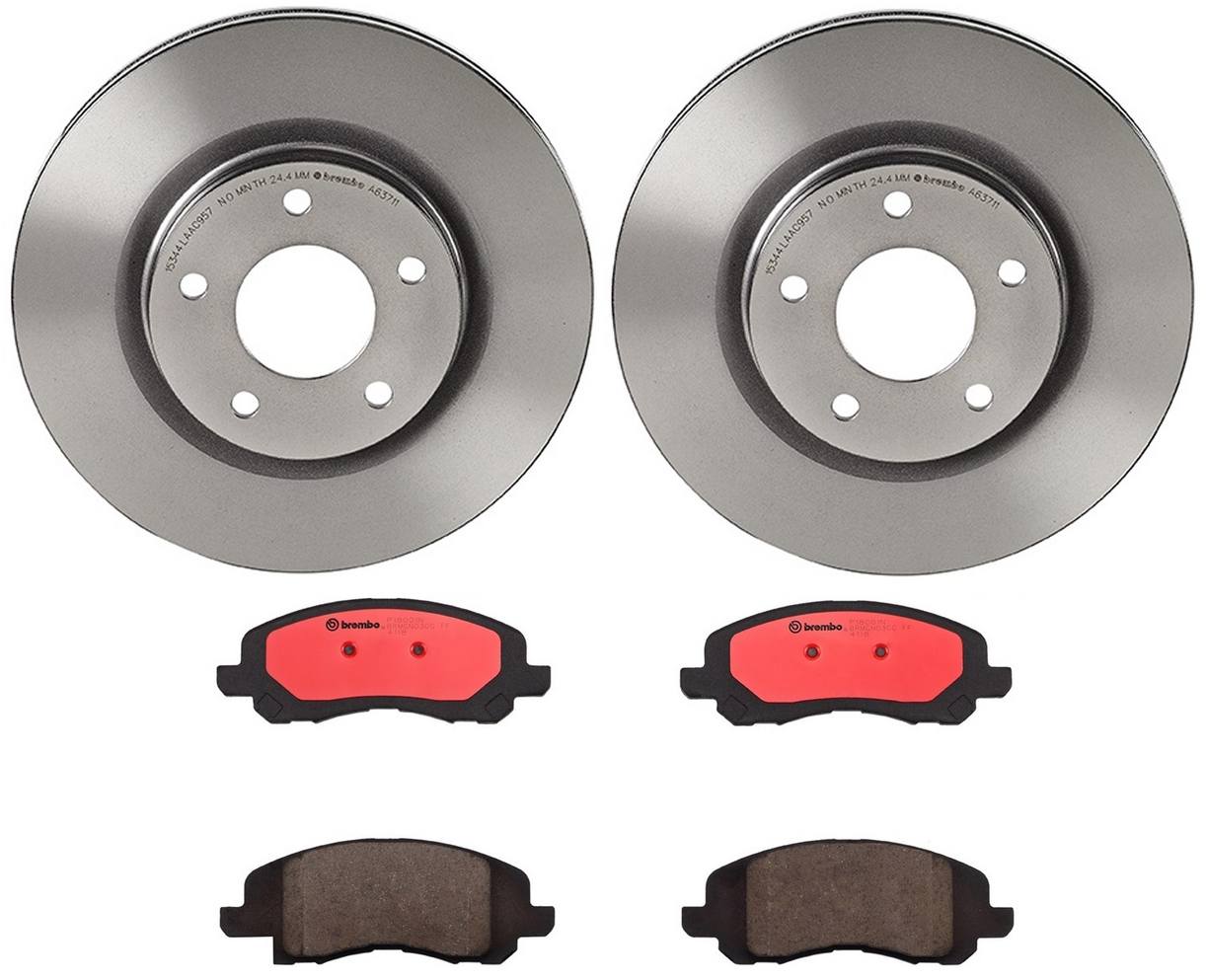 Chrysler Dodge Jeep Disc Brake Pad and Rotor Kit - Front (294mm) (Ceramic) Brembo