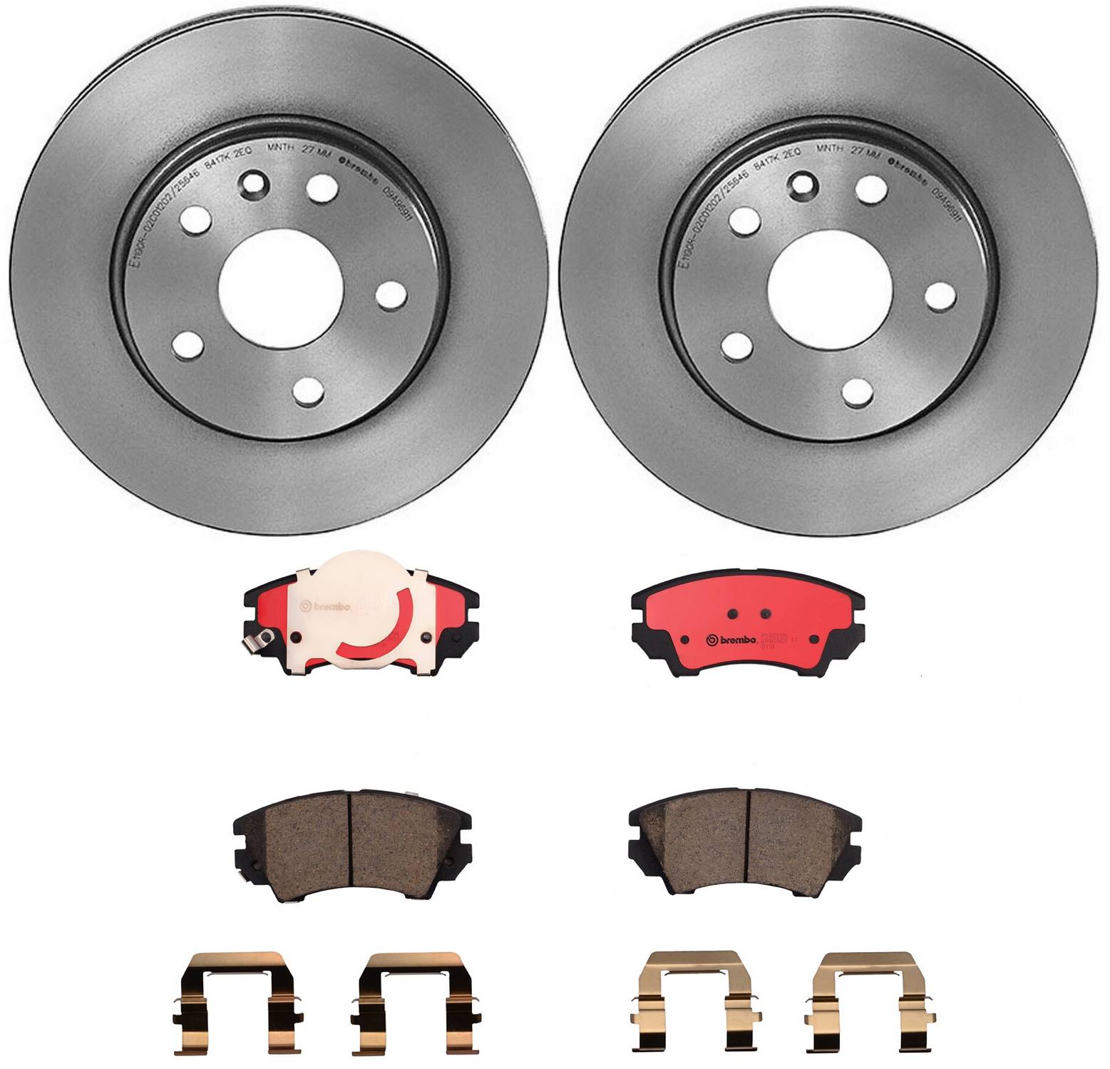 Buick Disc Brake Pad and Rotor Kit - Front (296mm) (Ceramic) Brembo