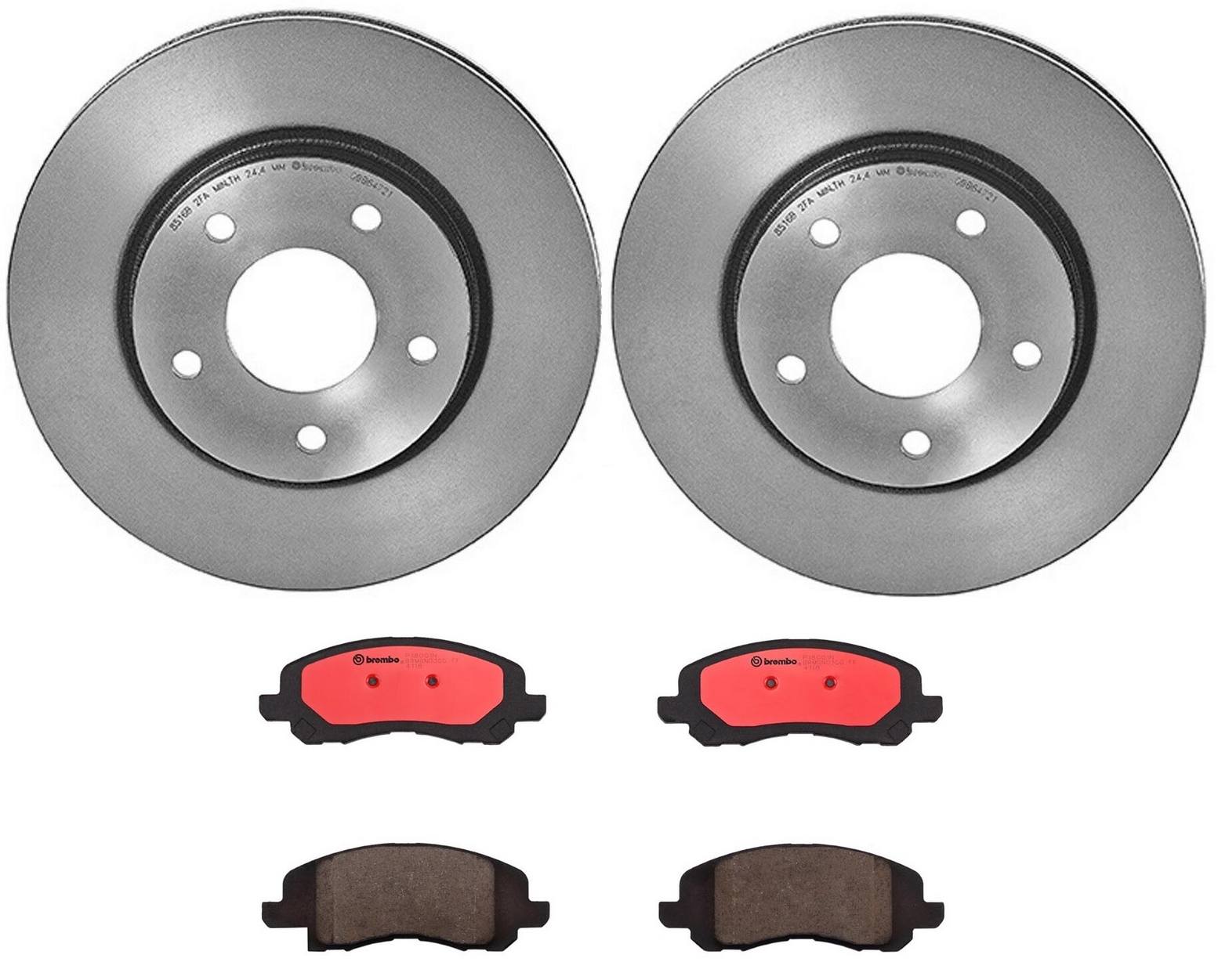 Dodge Disc Brake Pad and Rotor Kit - Front (276mm) (Ceramic) Brembo