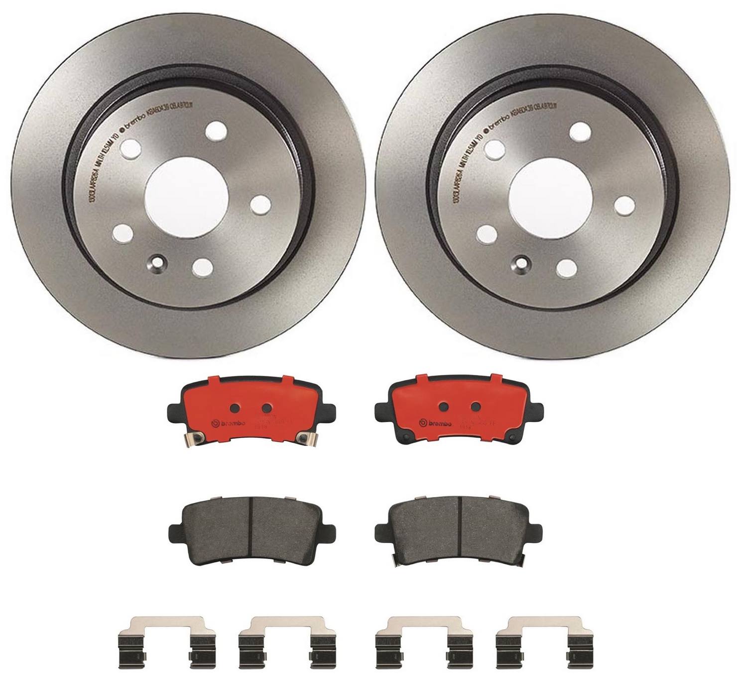 Saab Buick Chevrolet Disc Brake Pad and Rotor Kit - Rear (292mm) (Ceramic) Brembo