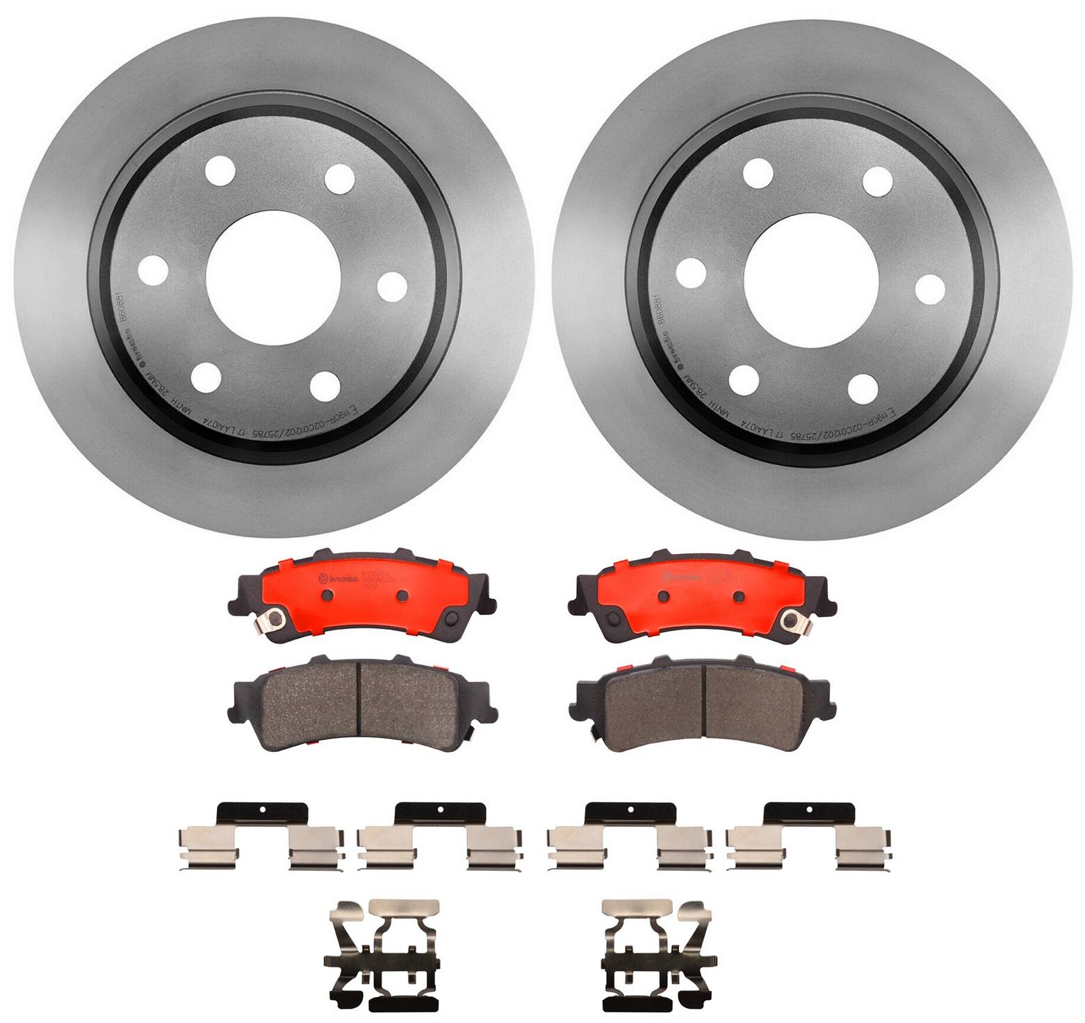 Chevrolet GMC Disc Brake Pad and Rotor Kit - Rear (330mm) (Ceramic) Brembo