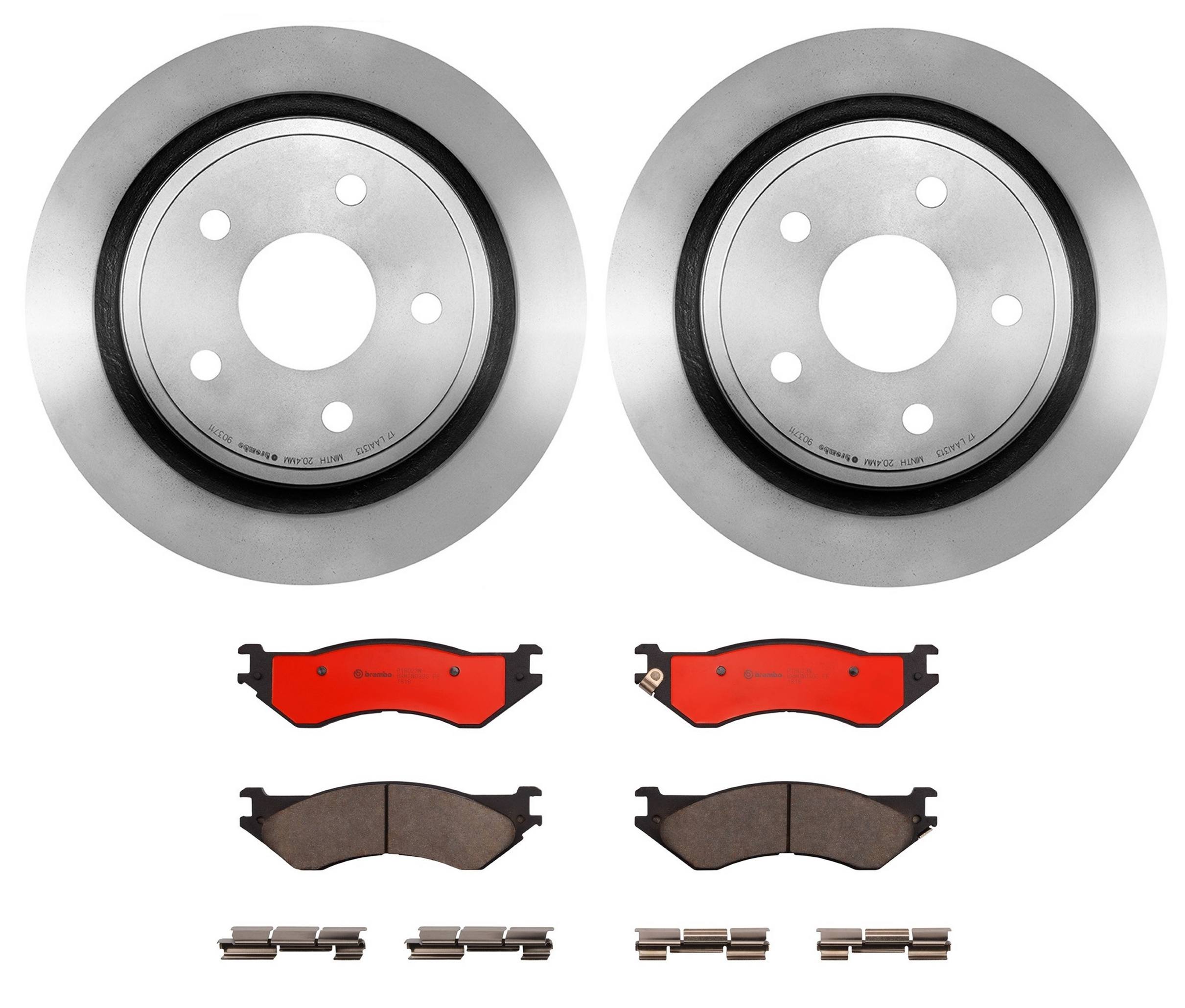 Dodge Disc Brake Pad and Rotor Kit - Rear (352mm) (Ceramic) Brembo