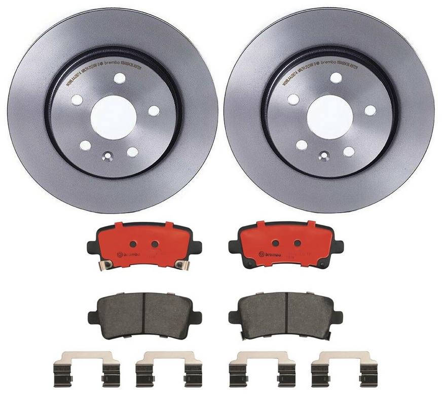 Buick Cadillac Chevrolet Disc Brake Pad and Rotor Kit - Rear (315mm) (Ceramic) Brembo