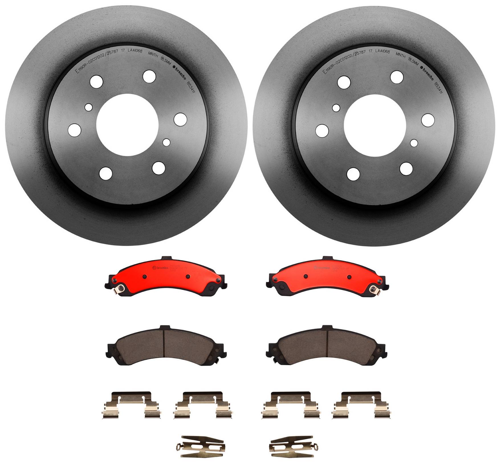 GMC Disc Brake Pad and Rotor Kit - Rear (345mm) (Ceramic) Brembo