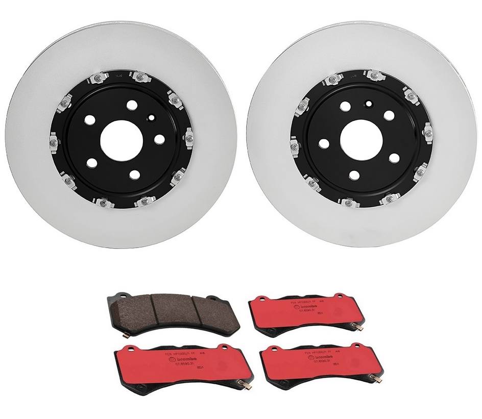 Cadillac Chevrolet Disc Brake Pad and Rotor Kit - Front (370mm) (Ceramic) Brembo