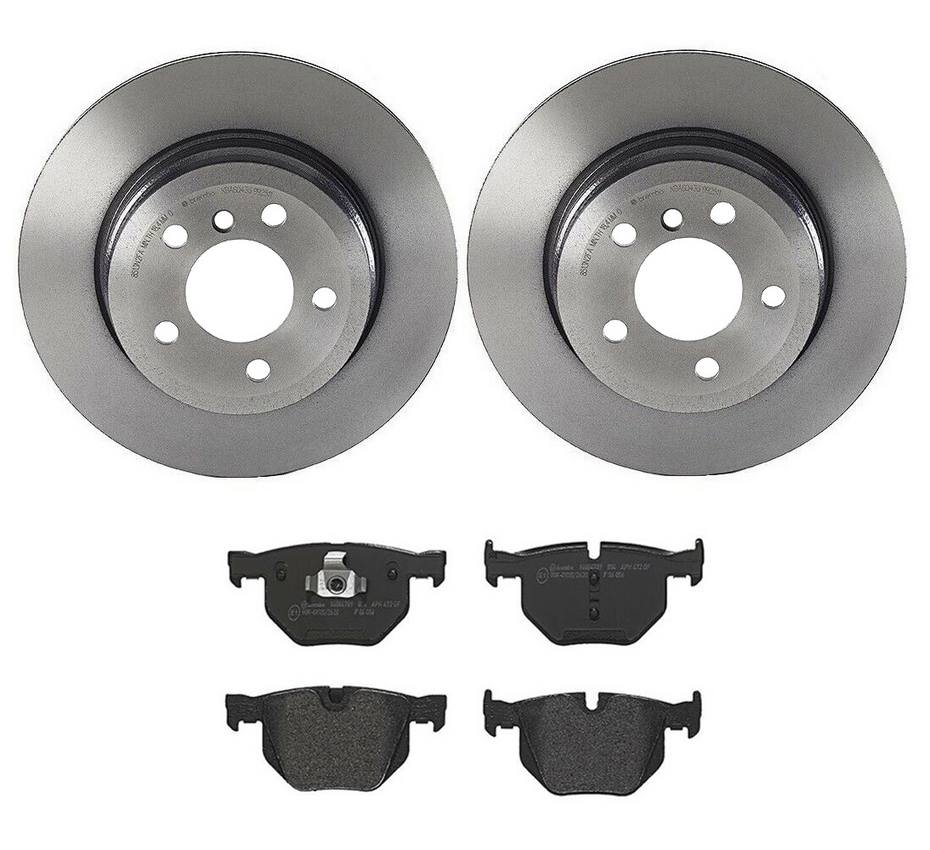 BMW Disc Brake Pad and Rotor Kit - Rear (320mm) (Low-Met) Brembo