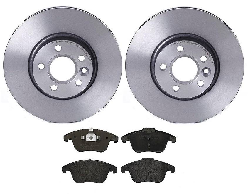 Land Rover Volvo Disc Brake Pad and Rotor Kit - Front (300mm) (Low-Met) Brembo