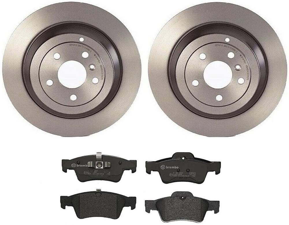 Mercedes Disc Brake Pad and Rotor Kit - Rear (330mm) (Low-Met) Brembo