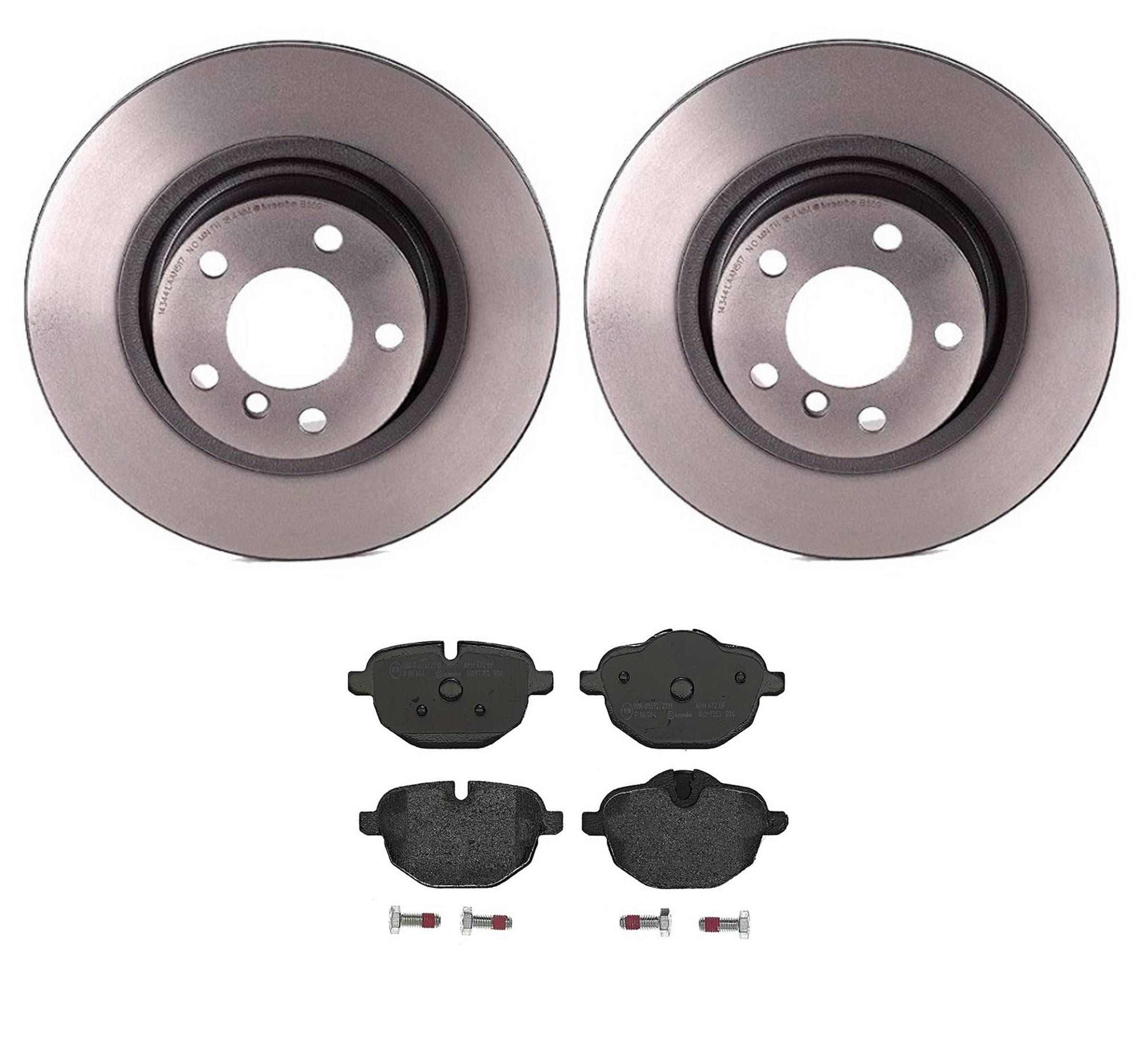 BMW Disc Brake Pad and Rotor Kit - Rear (330mm) (Low-Met) Brembo