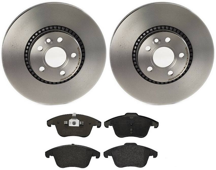 Land Rover Disc Brake Pad and Rotor Kit - Front (316mm) (Low-Met) Brembo