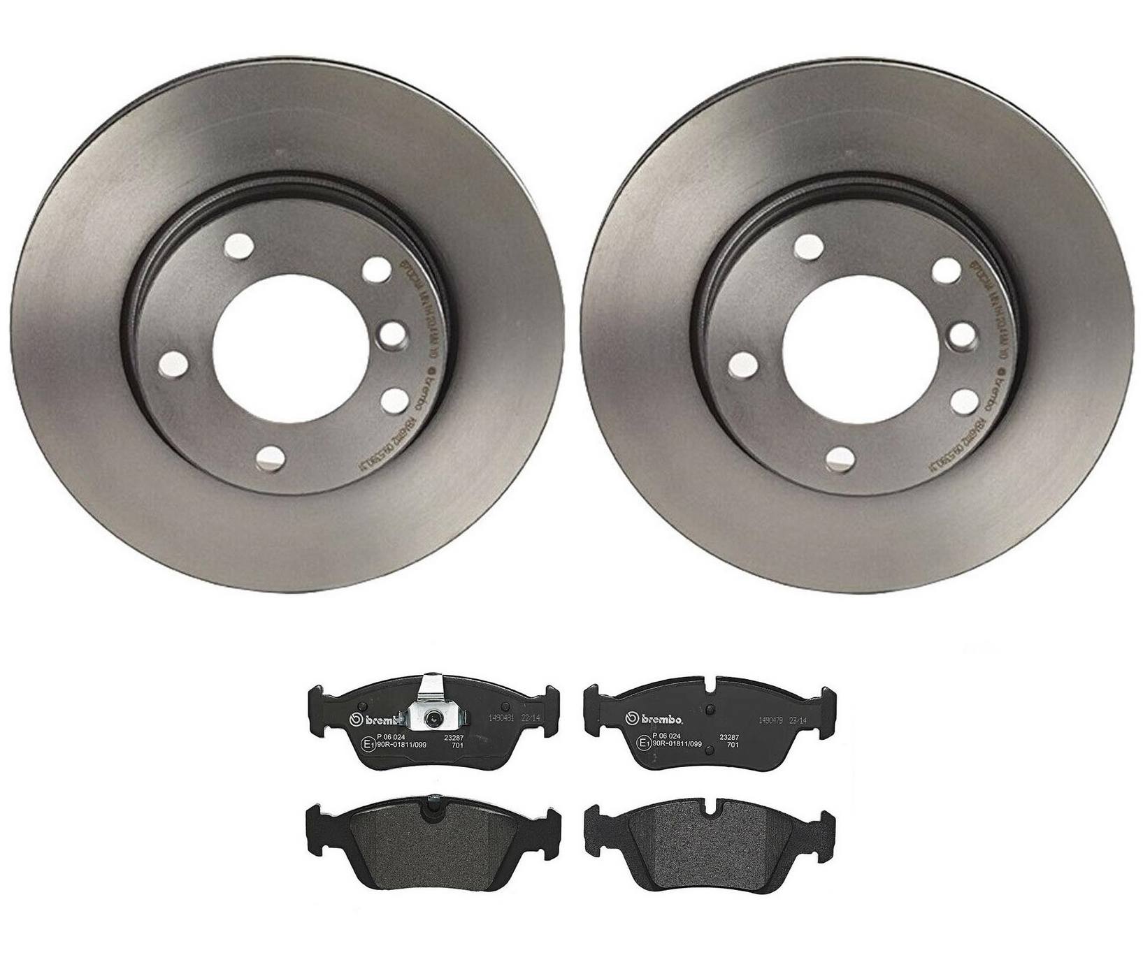 BMW Disc Brake Pad and Rotor Kit - Front (286mm) (Low-Met) Brembo