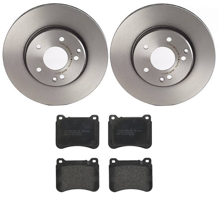 Mercedes Disc Brake Pad and Rotor Kit - Front (288mm) (Low-Met) Brembo