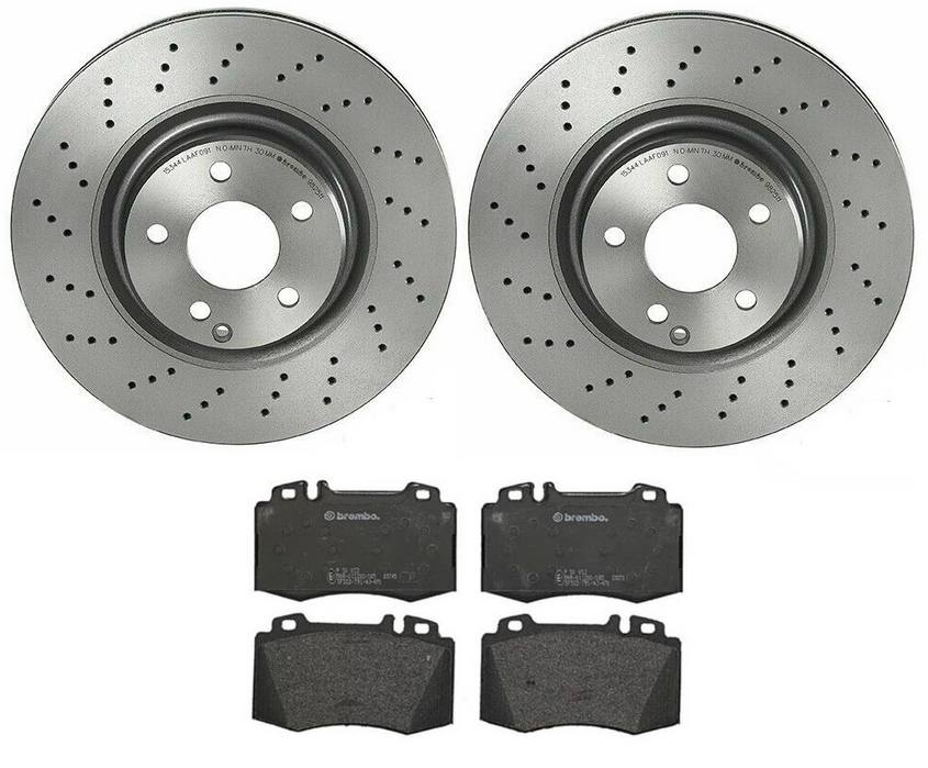 Mercedes Disc Brake Pad and Rotor Kit - Front (330mm) (Low-Met) Brembo