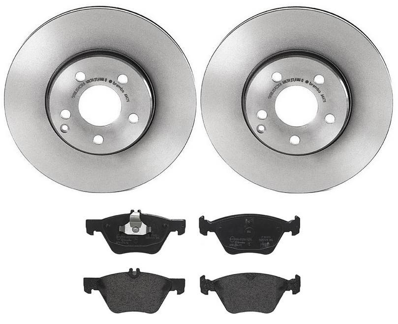 Mercedes Disc Brake Pad and Rotor Kit - Front (304mm) (Low-Met) Brembo