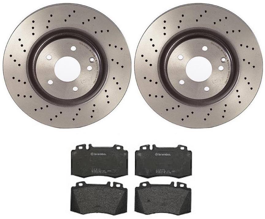 Mercedes Disc Brake Pad and Rotor Kit - Front (330mm) (Low-Met) Brembo