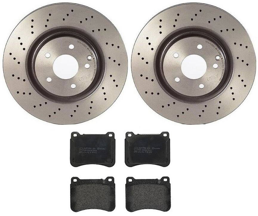 Mercedes Disc Brake Pad and Rotor Kit - Front (330mm) (Low-Met) Brembo