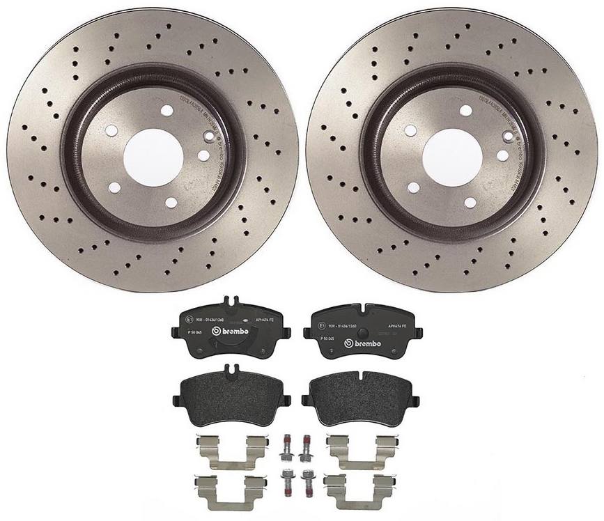 Mercedes Disc Brake Pad and Rotor Kit - Front (330mm) (Low-Met) Brembo