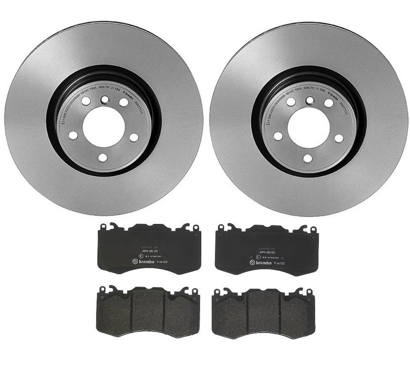 Land Rover Disc Brake Pad and Rotor Kit - Front (380mm) (Low-Met) Brembo