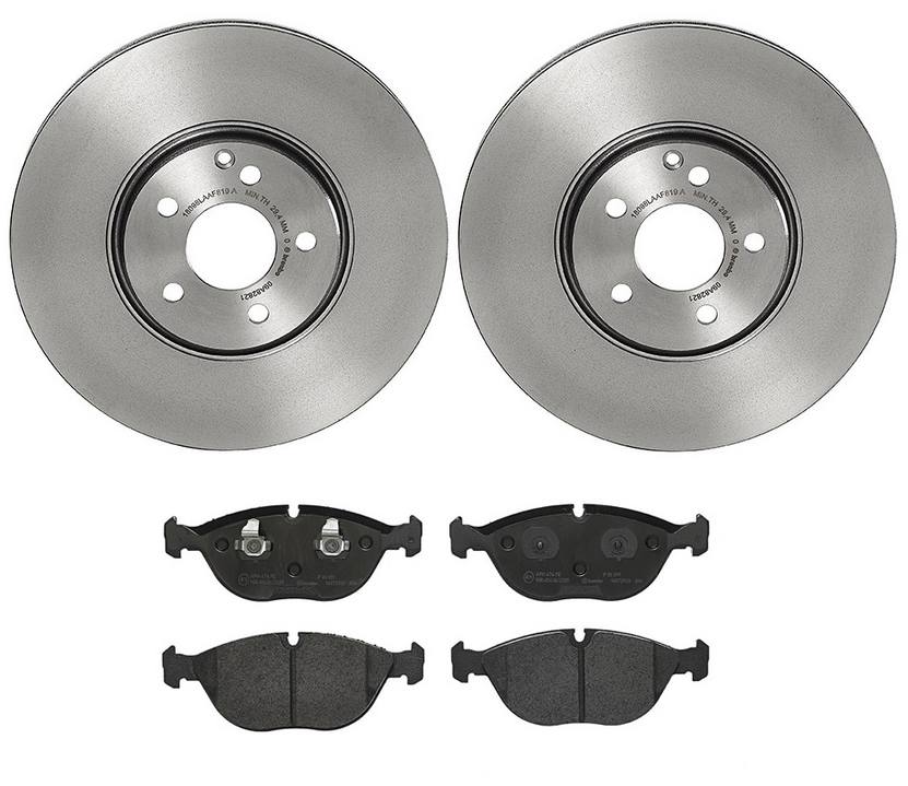 Mercedes Disc Brake Pad and Rotor Kit - Front (330mm) (Low-Met) Brembo