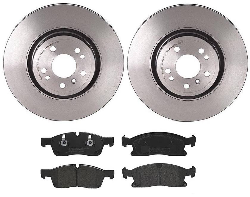 Mercedes Disc Brake Pad and Rotor Kit - Front (330mm) (Low-Met) Brembo