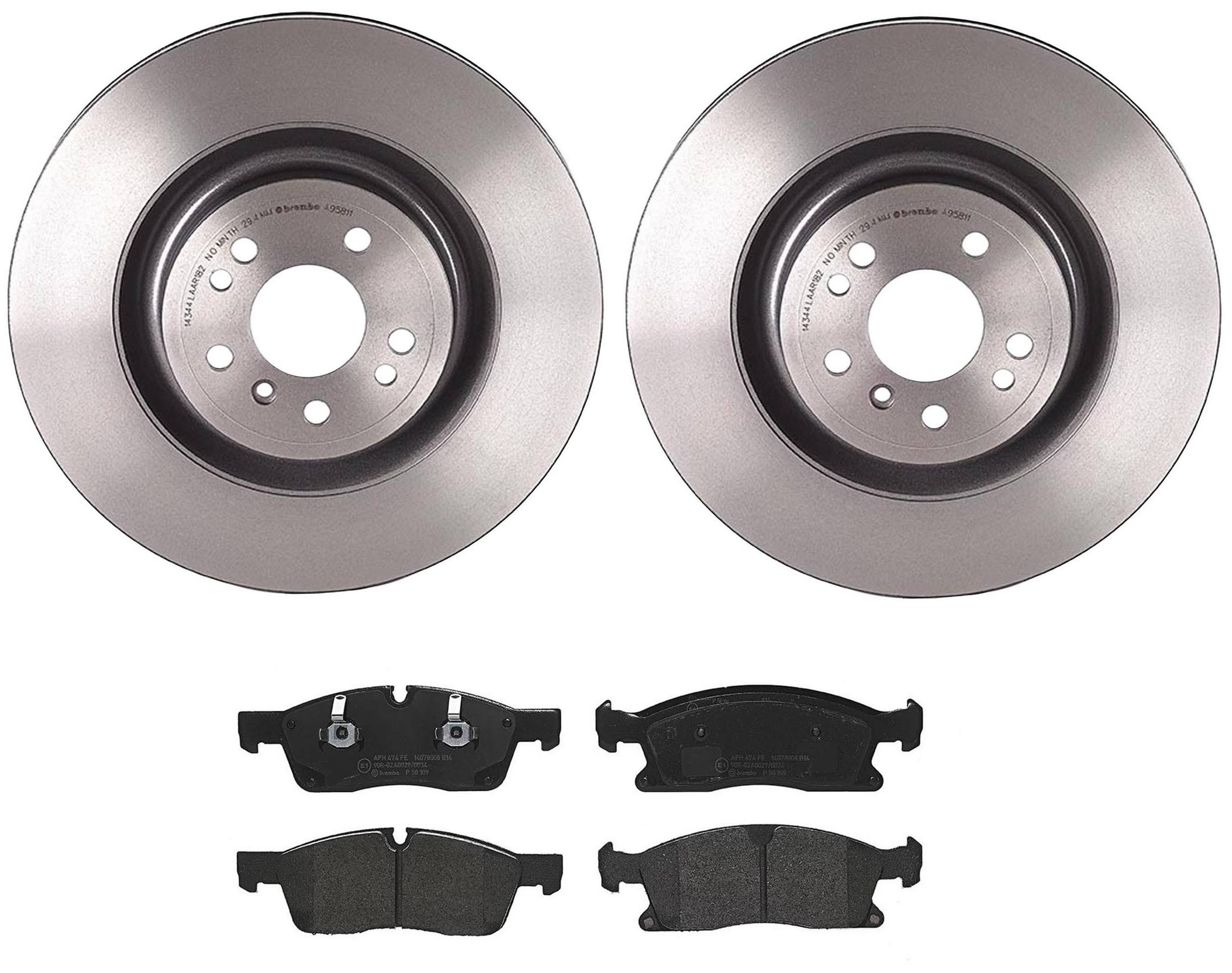 Mercedes Disc Brake Pad and Rotor Kit - Front (350mm) (Low-Met) Brembo