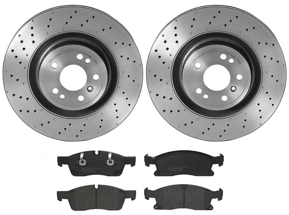 Mercedes Disc Brake Pad and Rotor Kit - Front (350mm) (Low-Met) Brembo