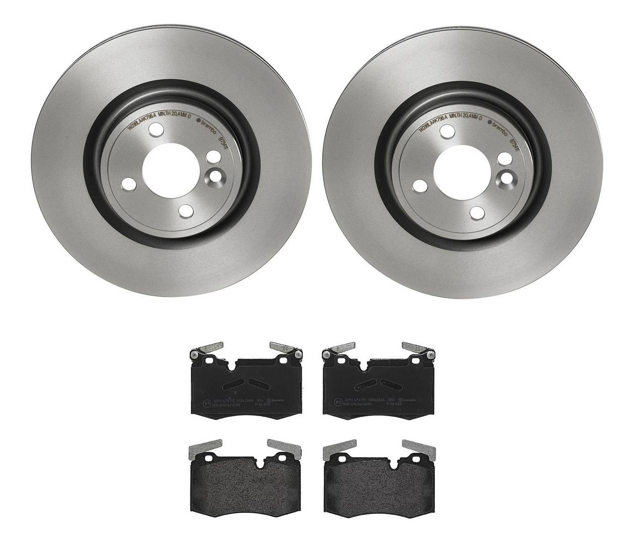 Mini Disc Brake Pad and Rotor Kit - Front (316mm) (Low-Met) Brembo