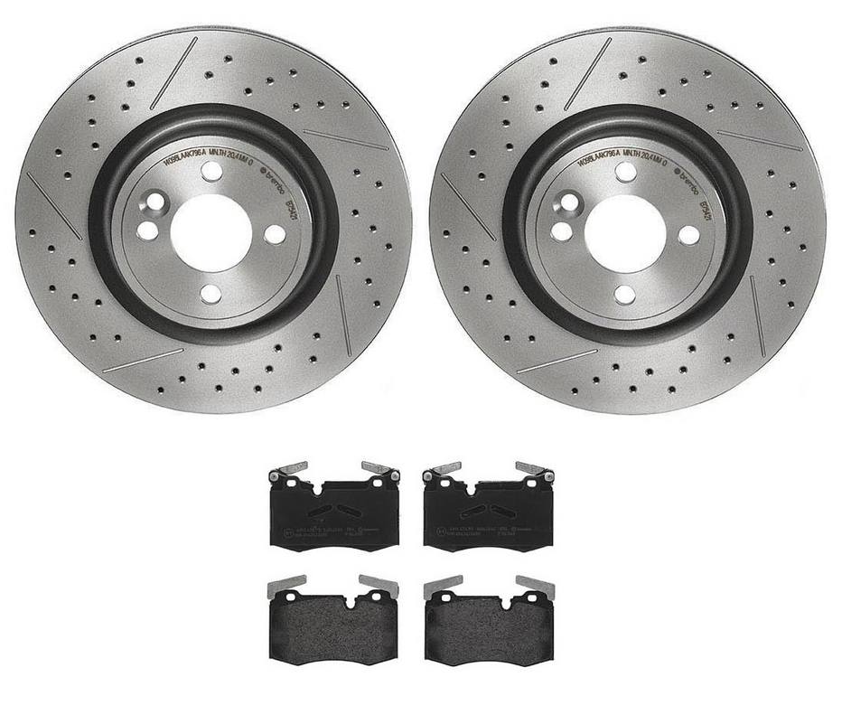 Mini Disc Brake Pad and Rotor Kit - Front (316mm) (Low-Met) Brembo