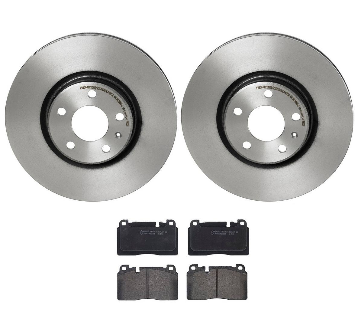 Audi Disc Brake Pad and Rotor Kit - Front (320mm) (Low-Met) Brembo