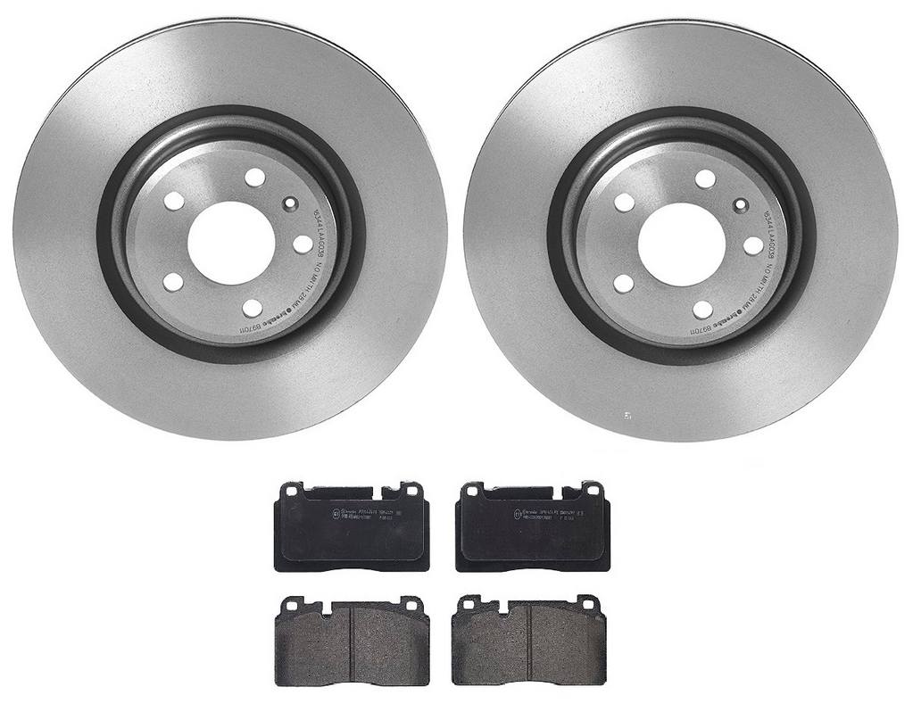 Audi Disc Brake Pad and Rotor Kit - Front (345mm) (Low-Met) Brembo