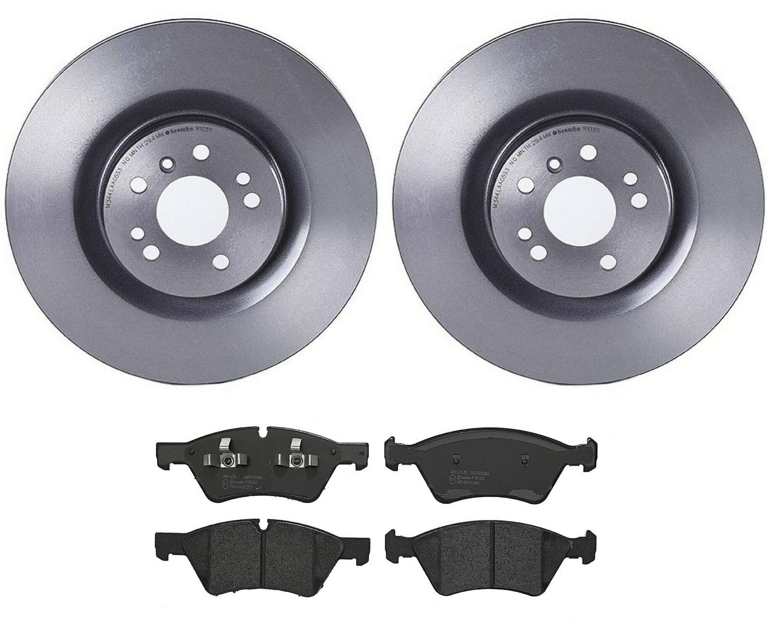 Mercedes Disc Brake Pad and Rotor Kit - Front (350mm) (Low-Met) Brembo