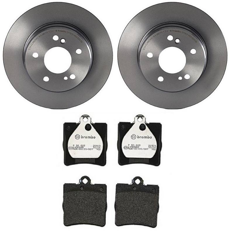 Mercedes Chrysler Disc Brake Pad and Rotor Kit - Rear (278mm) (Low-Met) Brembo