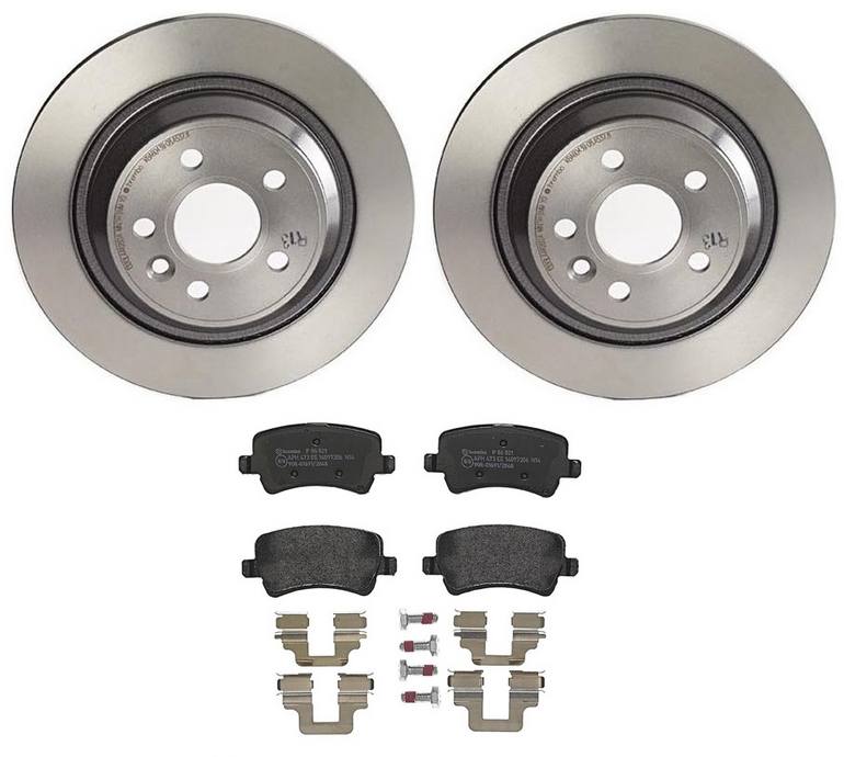 Volvo Disc Brake Pad and Rotor Kit - Rear (302mm) (Low-Met) Brembo