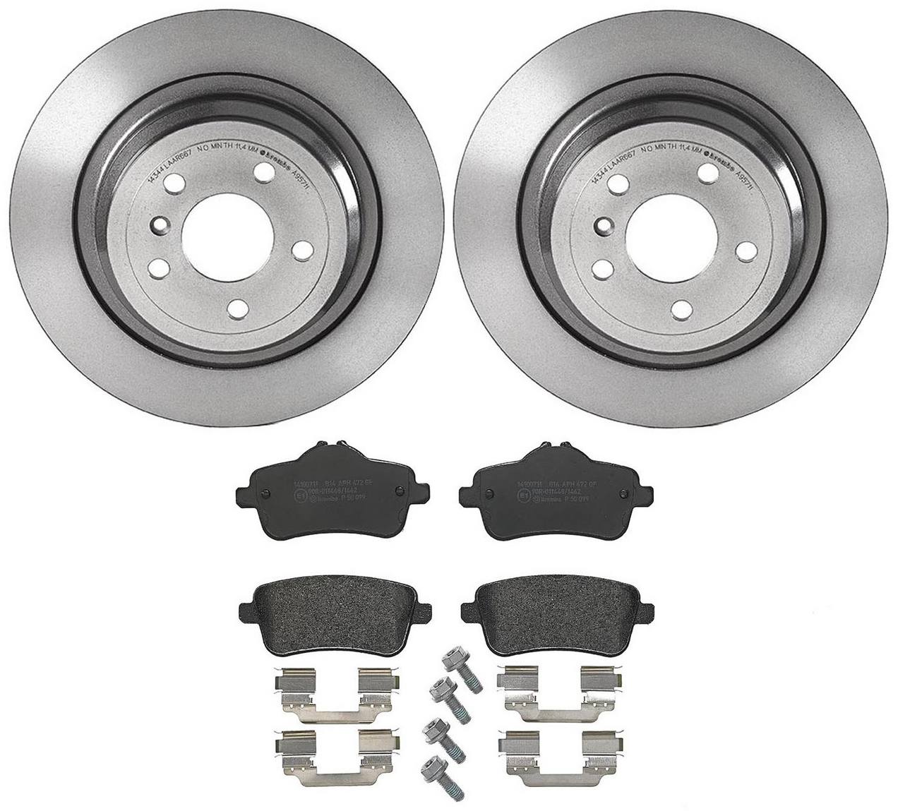 Mercedes Disc Brake Pad and Rotor Kit - Rear (325mm) (Low-Met) Brembo