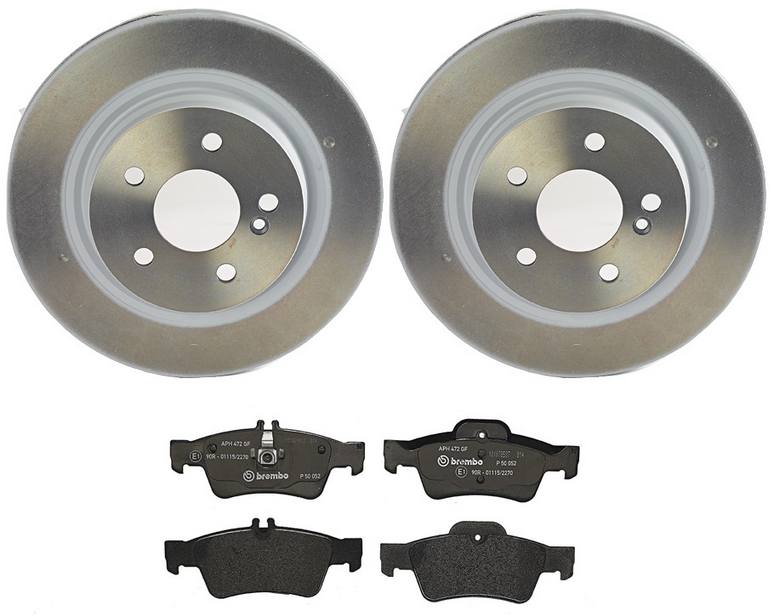 Mercedes Disc Brake Pad and Rotor Kit - Rear (300mm) (Low-Met) Brembo