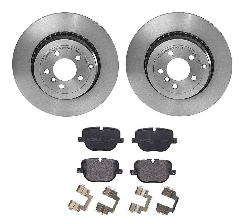 Land Rover Disc Brake Pad and Rotor Kit - Rear (365mm) (Low-Met) Brembo