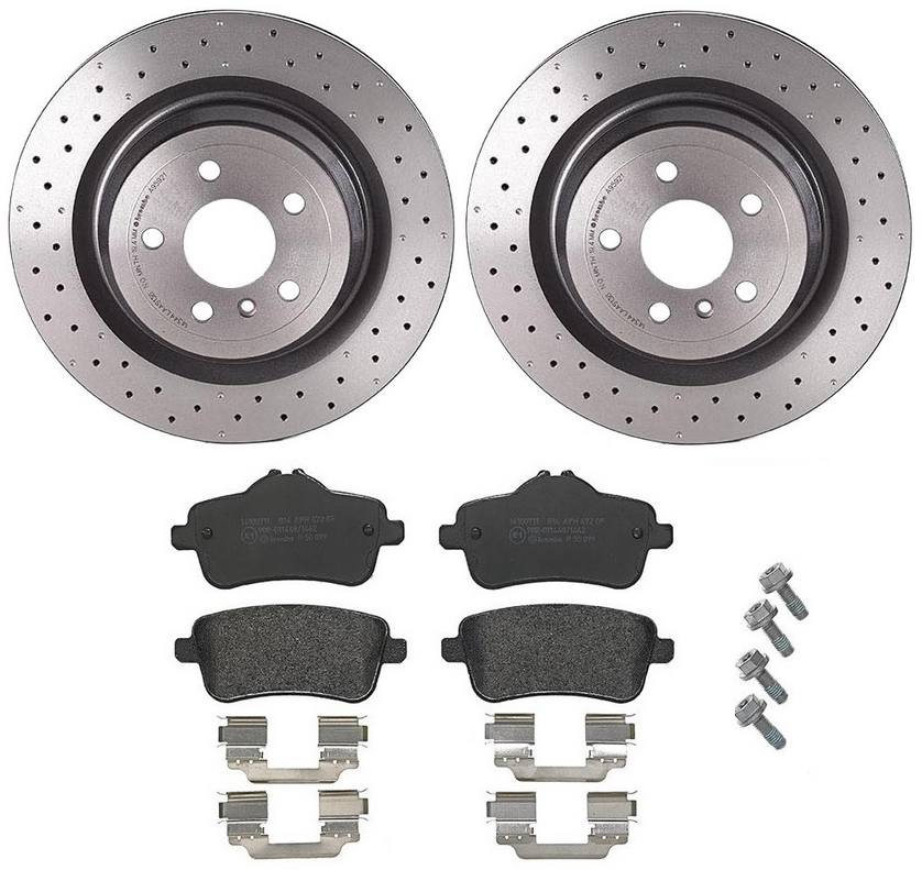 Mercedes Disc Brake Pad and Rotor Kit - Rear (330mm) (Low-Met) Brembo