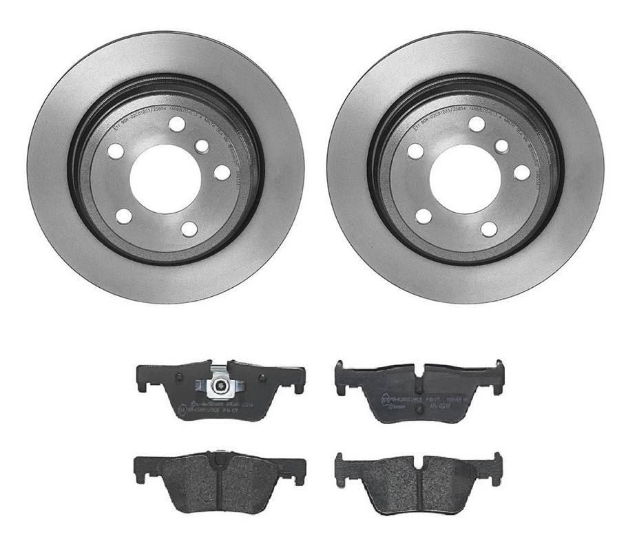 BMW Disc Brake Pad and Rotor Kit - Rear (300mm) (Low-Met) Brembo