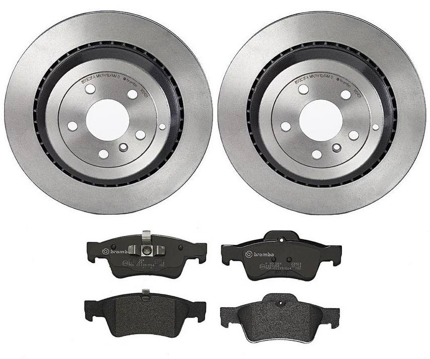 Mercedes Disc Brake Pad and Rotor Kit - Rear (330mm) (Low-Met) Brembo